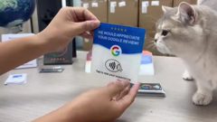 Review card held in hand